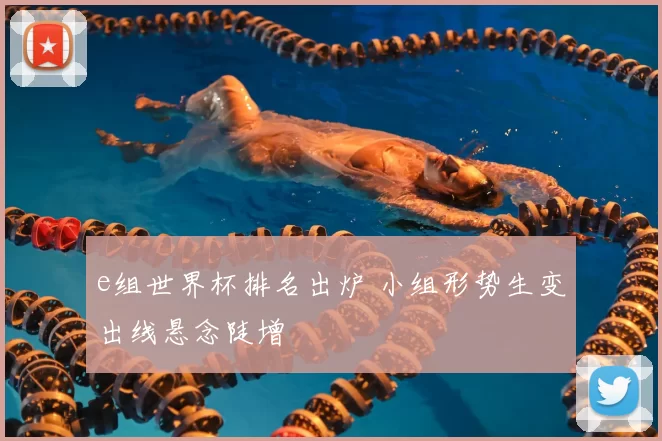 e组世界杯排名出炉 小组形势生变出线悬念陡增